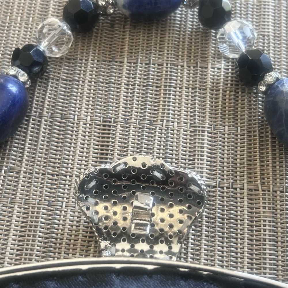 Absolutely stunning YILIN
 Black Beaded Clutch with eclectic Gemstone Handle - Picture 11 of 11